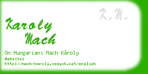 karoly mach business card